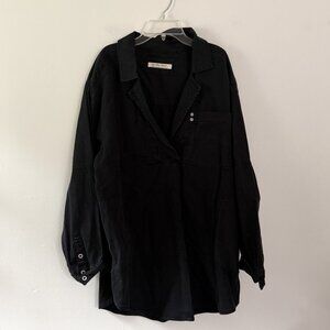 we the free // free people black denim utility mini dress L